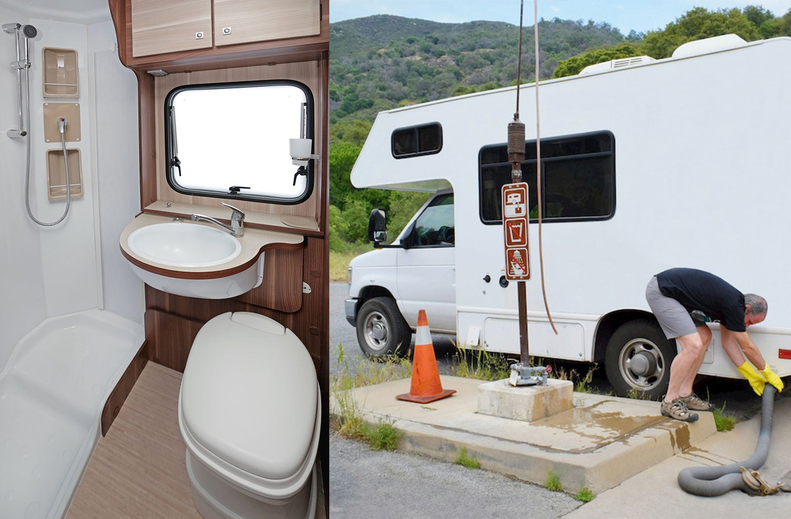 Portable RV/camper toilet and holding tank setup in Emporia, Kansas